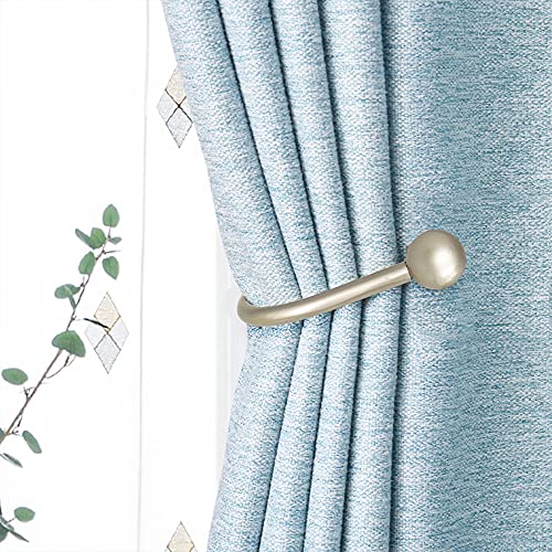 Curtain Holdback, 4 Pcs Wall Mounted Drapery Tiebacks with Screws, Heavy Duty Metal Decorative Window Drapery Holder Curtain Hook, Silver - color: 4 Pcs, Silver