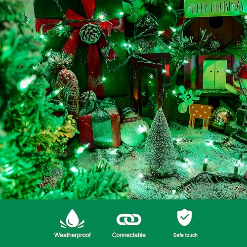 Green St.Patrick's Day Mini String Lights,13FT 50 Count Green Wire - color: Green (Green Wire), size: 50 count