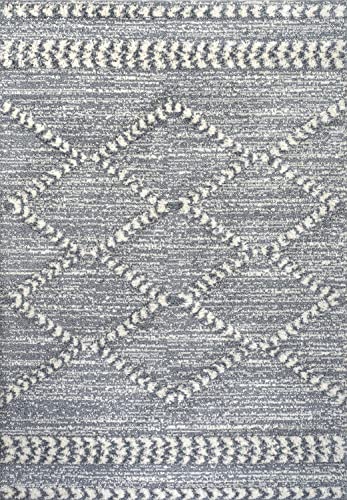 JONATHAN Y Trellis High-Low Gray/Cream Indoor Area Rug 3X5 ft, Sofie Moroccan for Living Room, Bedroom, Kitchen, Office, Easy-Cleaning, High Traffic, Pet-Friendly, Non-Shedding SNT102A-3 - size: 3' x 5' (Rectangular)