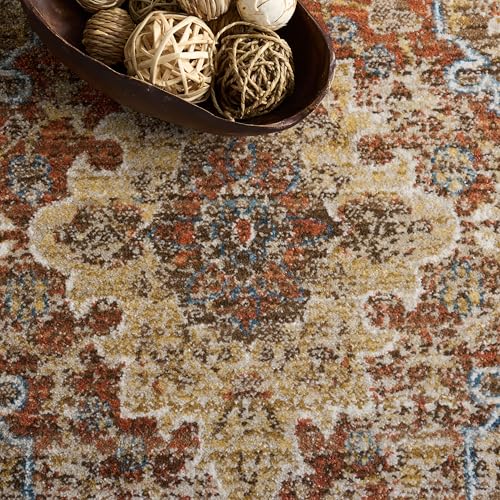 SAFAVIEH Bijar Area Rug 6x8, Traditional Distressed Brown & Rust BIJ652D - color: Brown/Rust, size: 6' x 8' (Rectangular)