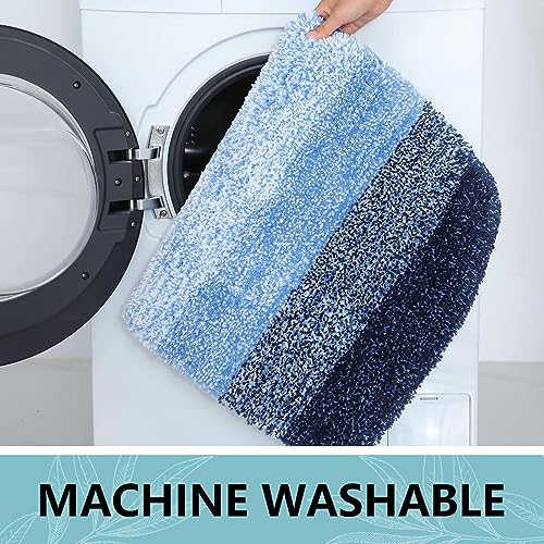 Arotive Microfiber Bathroom Rugs, Shaggy Soft Absorbent Bath Rug, 47x20 - color: Blue, size: 47" X 20"