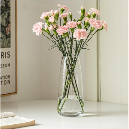 FANTESTICRYAN Modern Glass Vase, 8.7''H Decor Flower Vases, Crystal Clear - color: Crystal Clear