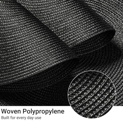 FunWheat Round Braided Placemats Set of 12 Place Mats for Dining Table Woven Washable Non-Slip Table Mats 15 Inch(Black,12pcs) - color: Black, size: Set of 12