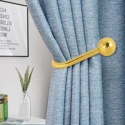 Curtain Holdback, 2 Pcs Wall Mounted Drapery Tiebacks with Screws, Gold - color: 2 Pcs, Gold