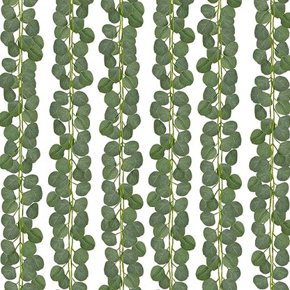 CQURE 36 Pack 252Ft Eucalyptus Garland,Artificial Eucalyptus Leaves Table Greenery Garland Wreath Vines for Wedding Party Table Fireplace Bedroom Wall Room Decor - size: 252Ft-36Pack-Green