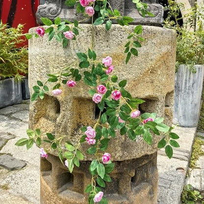 1X 6FT Fake Rose Garland, Flower Garland,Artificial Flower wild Rose Vine - color: Pink, size: 1