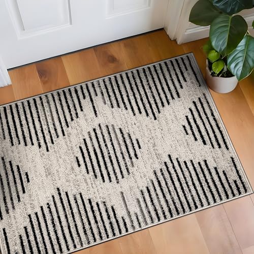Rugshop Contemporary Abstract Area Rug for Living Room Cream 2' x 3' - size: 2' x 3' (Rectangular)