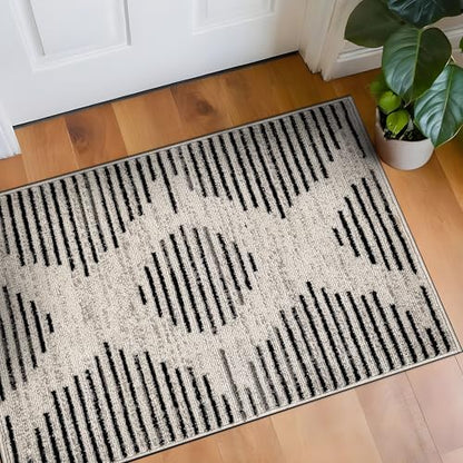 Rugshop Contemporary Abstract Area Rug for Living Room Cream 2' x 3' - size: 2' x 3' (Rectangular)