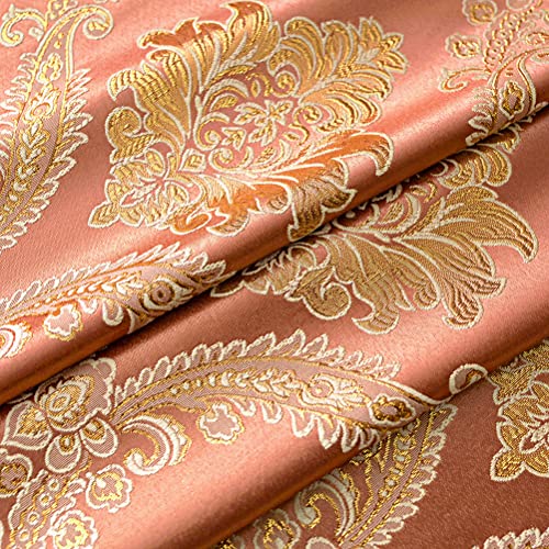 ELKCA Damask Coffee Jacquard Swag Waterfall Valance Luxury Curtain Valance for Living Room Kitchen Valance,Rod Pocket, W69 Inch,1 Panel - color: Valance,damask-coffee, size: 69"W x 43"L (Pack of 1)