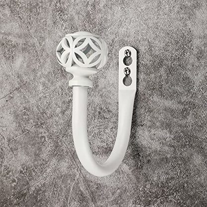 Sumnacon 2Pcs Aluminum Alloy Curtain Holdbacks - Wall Mounted Drapery Tiebacks with Screws, Decorative Curtain Holders for Bedroom Livingroom Bathroom Office Home Decor, White