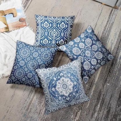 Throw Pillow Covers, Moroccan Mandala, Set of 4, 18"x18" - color: Boho Medallion