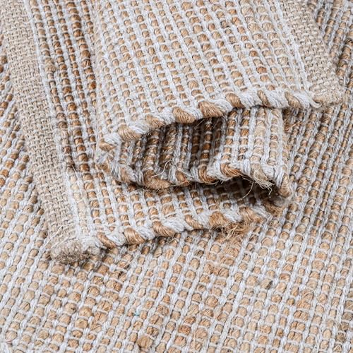 Cotton/Jute Placemats Set of 4-13x19 Inch - Natural-Ivory - color: Natural - Ivory