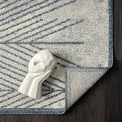 LUXE WEAVERS Blue 2x8 Geometric Area Rug - color: Blue, size: 2' x 8' (Runner)