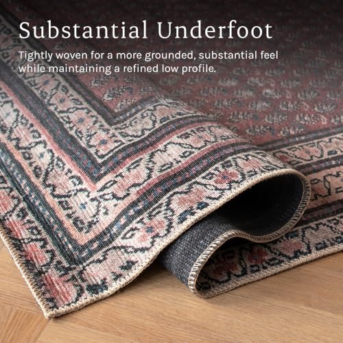 Rusty Rhythm 2'6" x 10' Burgandy Runner Rug - Persian-inspired design - size: 2'6" x 10' (Rectangular)