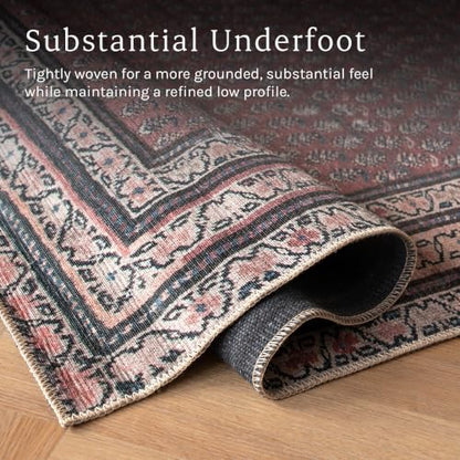Rusty Rhythm 2'6" x 10' Burgandy Runner Rug - Persian-inspired design - size: 2'6" x 10' (Rectangular)