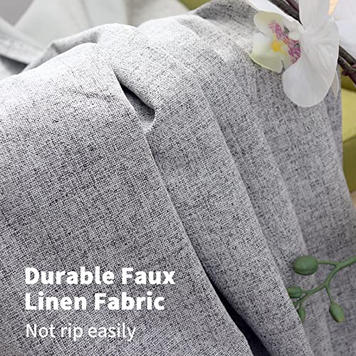 YoungsTex Grey Linen Blackout Curtains 40 Inch Length for Bedroom 2 Panels - color: Grey, size: 42"W x 40"L (Pack of 2)
