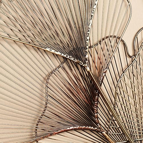 Touch of Class Ginkgo Breeze Wall Sculpture - Multi Metallic - Handcrafted Metal - Contemporary Large Wall Decor - Leaf Metal Room Decor - Gold, Copper, Brass, Bronze - Iconic Silhouette