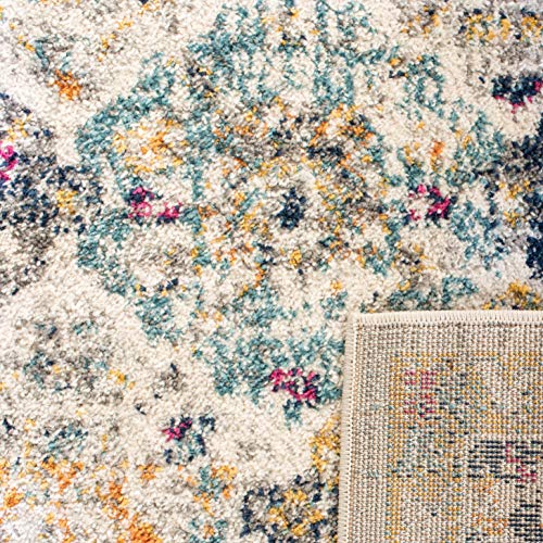 SAFAVIEH Madison Runner Rug 2'3"x10', Transitional Cream & Multi MAD611B