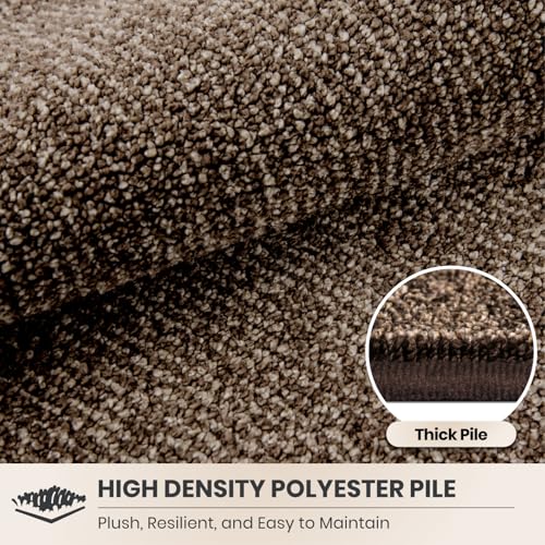 PURRUGS Dirt Trapping Door Mat, 24" x 35.5"(Half Round), Heathered Brown - color: Heathered Brown, size: 24" X 35.5" (Half Round)