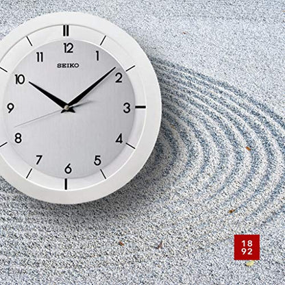 SEIKO QXA520WLH Metal Non Ticking Wall Clock, White, 11 Inch - color: Silver