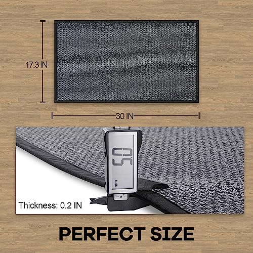 Hargiis Kitchen Rug, Rubber Non Slip Kitchen Rugs Washable, Absorbent Runner Mat for Floor, Machine Washable Standing Mats for in Front of Sink, Door, Laundry, Entryway, Entrance (Black, 30" × 17.3") - color: Black, size: 1'5" x 2'6" (Rectangular)