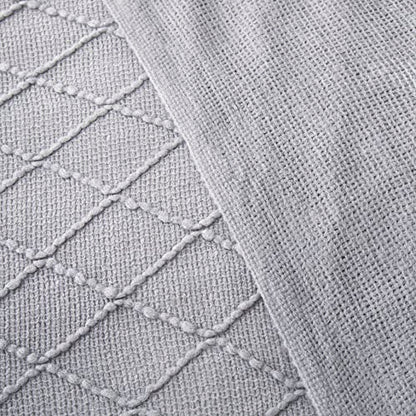 Acrylic Knitted Throw Blanket, Grey, 50 x 60 Inches - color: Grey
