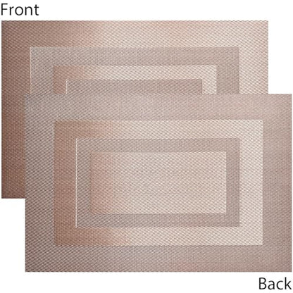 PIGCHCY Placemats,Heat Resistant Non Slip Durable Plastic Place Mats,Washable Easy to Clean Woven Vinyl Kitchen Placemats for Dining Table Set of 4 (Champagne) - color: Box: Champagne, size: 4 Placemats