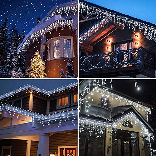300 LED Christmas Icicle Lights,33FT White String Lights - color: White