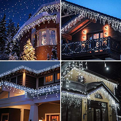 300 LED Christmas Icicle Lights,33FT White String Lights - color: White