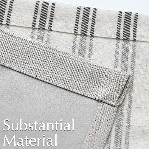 jinchan Striped Linen Valance 50"W x 18"L Pack of 1 Striped Black on Beige - color: Striped Black on Beige, size: 50"W x 18"L (Pack of 1)
