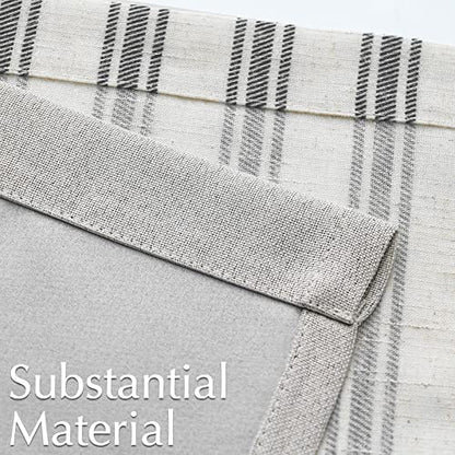 jinchan Striped Linen Valance 50"W x 18"L Pack of 1 Striped Black on Beige - color: Striped Black on Beige, size: 50"W x 18"L (Pack of 1)