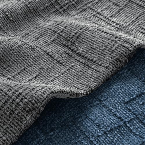 MIULEE Slubby Textured Decorative Throw Pillow Covers Dark Grey 18x18 - color: Dark Grey, size: 18" x 18" (Pack of 2)