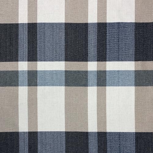 always4u 100% Blackout Plaid Curtains for Bedroom Living Room Woolen Look Black Tartan Grommet Thermal 2 Panels 45 * 63 Blue White - color: Blue White, size: 45"W x 63"L (Pack of 2)