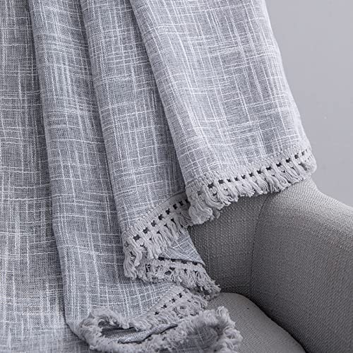 Beda Home Tassel Linen Textured Swag Curtain Valance, Grey, 52 x 18 in - color: Grey, size: 52"W x 18"L (Pack of 1)