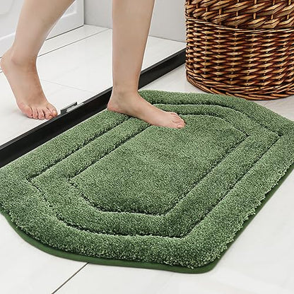 COSY HOMEER Plush Non-Slip Bath Mat, Green, 24" x 36" - color: Green, size: 24" x 36" (Oval)