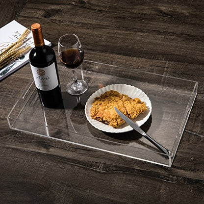 Sooyee Clear Acrylic Serving Tray, 16" x 12" - color: Clear