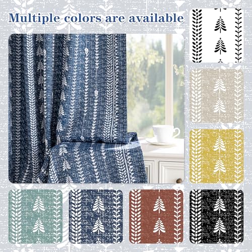 MEETSKY Blue Boho 95% Blackout Bedroom Curtains 50Wx95L,2 Panels - color: Blue, size: 50"W x 95"L (Pack of 2)