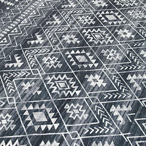 ReaLife Machine Washable Area Rug - Living Room Bedroom Bathroom Kitchen Entryway Office - Padded Low Pile Stain Resistant Premium - Geometric Moroccan Diamond - Jace 4' x 6' - color: Jace, size: 4' x 6' (Rectangular)