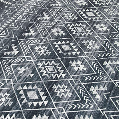 ReaLife Machine Washable Area Rug Runner - Living Room Bedroom Bathroom Kitchen Entryway Office - Padded Low Pile Stain Resistant Premium - Geometric Moroccan Diamond - Jace 2'6" x 8' - color: Jace, size: 2'6" x 8' (Rectangular)