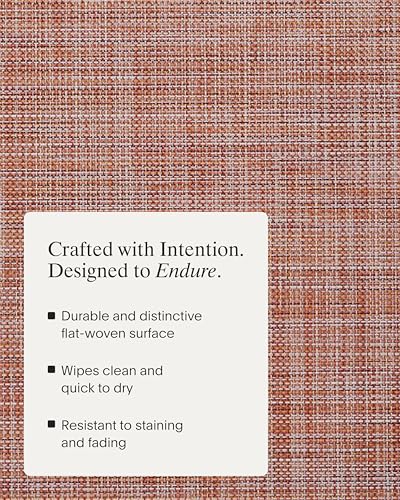 Chilewich Mini Basketweave Placemats, Round Woven Placemats Set of 4 - color: Cinnamon, size: 15" Round
