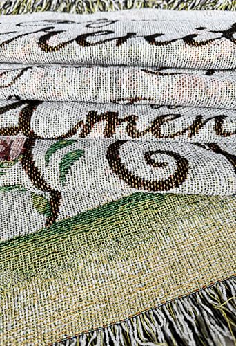 God Grant Me The Serenity Prayer Chenille Tapestry Throw Blanket - color: The Serenity Prayer