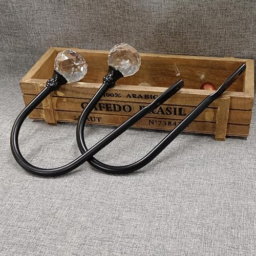 Groleca U Shaped Metal Curtain Holdbacks, Curtain Tiebacks, 2 Pack, Black - color: Black