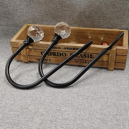 Groleca U Shaped Metal Curtain Holdbacks, Curtain Tiebacks, 2 Pack, Black - color: Black