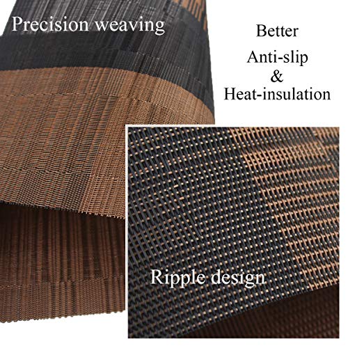PIGCHCY Placemats,Durable Placemats for Dining Table,Washable Woven Vinyl Kitchen Placemats Set of 4 (Brown) - color: A: Brown, size: 4 Placemats