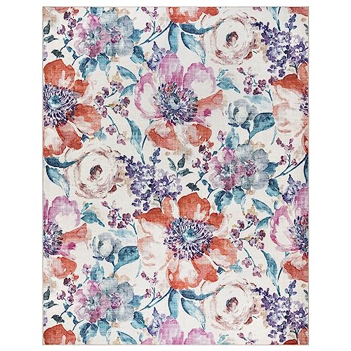Gertmenian Indoor Boho Accent Rug - 3x5 Small, Non Slip, Super Strong, Ideal for High Traffic Areas in Bedroom, Living Room, Kitchen - Flora, Multi, 28515 - color: Flora, Multi, size: 3'4" x 4'7" (Small)