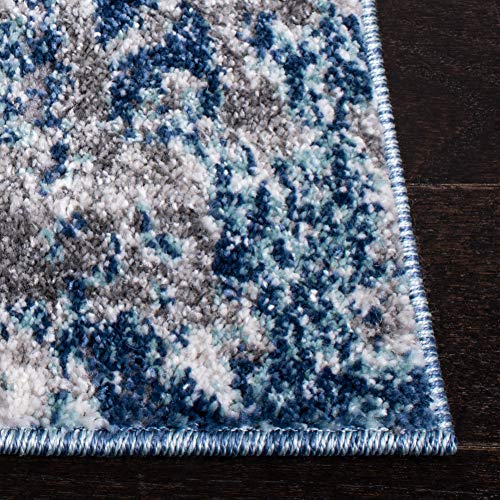 SAFAVIEH Aston Collection Accent Rug - 2' x 5', Navy & Grey, Modern Abstract Design, Non-Shedding & Easy Care, Ideal for High Traffic Areas in Entryway, Living Room, Bedroom (ASN710N) - color: Navy/Grey, size: 2' x 5' (Rectangular)