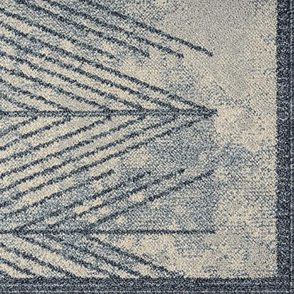 LUXE WEAVERS Blue 2x8 Geometric Area Rug - color: Blue, size: 2' x 8' (Runner)