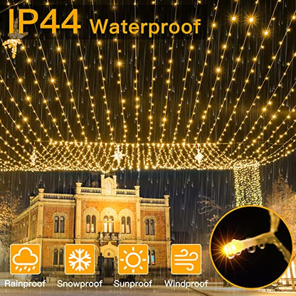 Ollny Christmas Lights Outdoor 800LED 262FT, Warm White Plug in Fairy Light - color: Warm White, size: 800LED