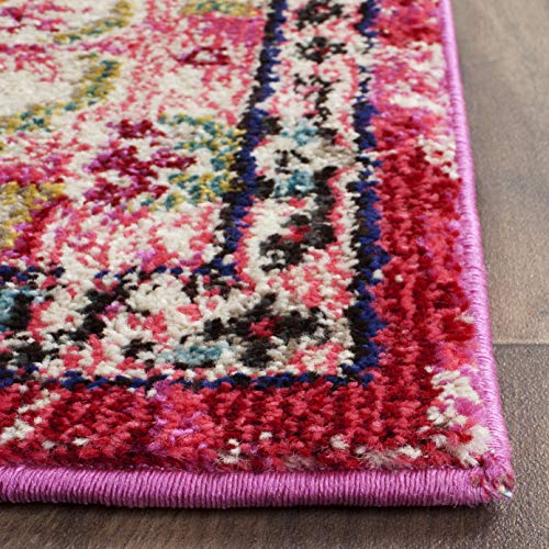 SAFAVIEH Monaco Area Rug 5'1"x7'7", Pink & Multi MNC243D - color: Pink/Multi, size: 5'1" x 7'7" (Rectangular)