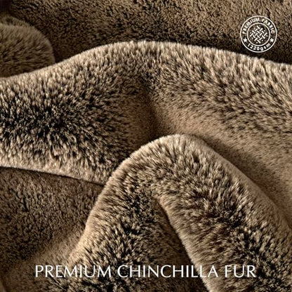 EverGrace Faux Chinchilla Fur Throw Blanket, 50"x60", Brown Sable - color: Brown Sable, size: 50"x60"